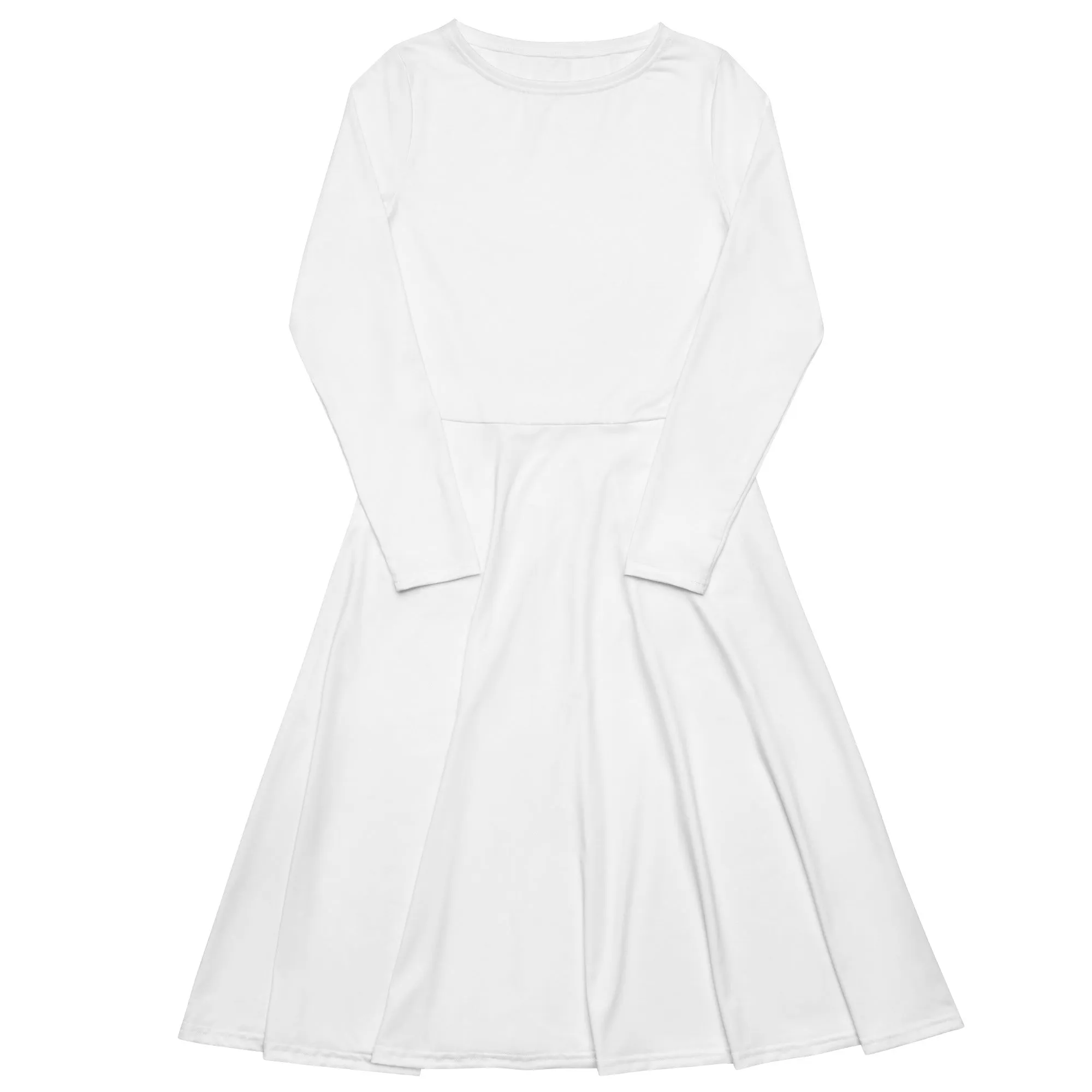 GG - Women's long sleeve midi dress - White