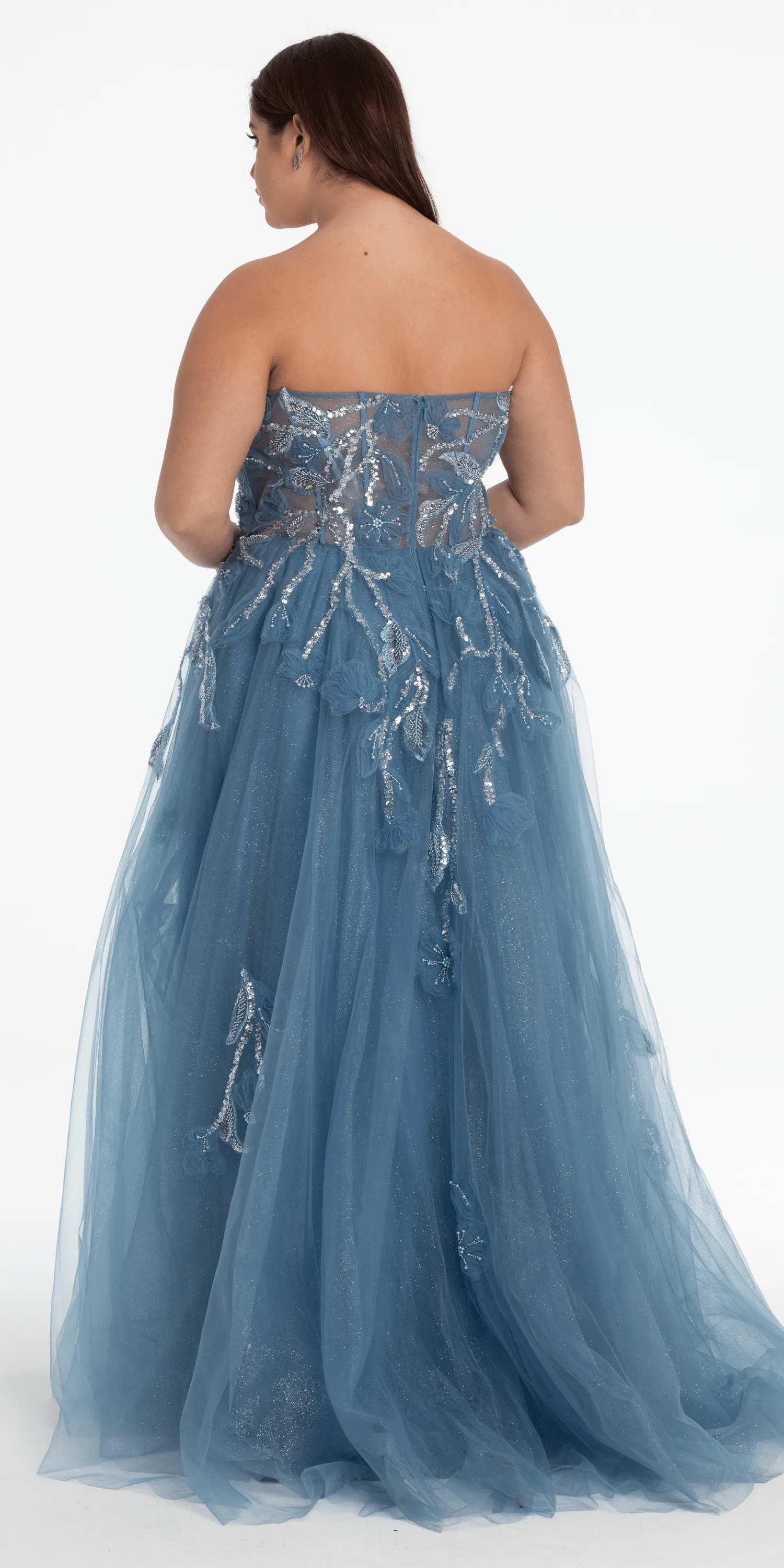 Glitter Tulle Embellished Sweetheart Ballgown