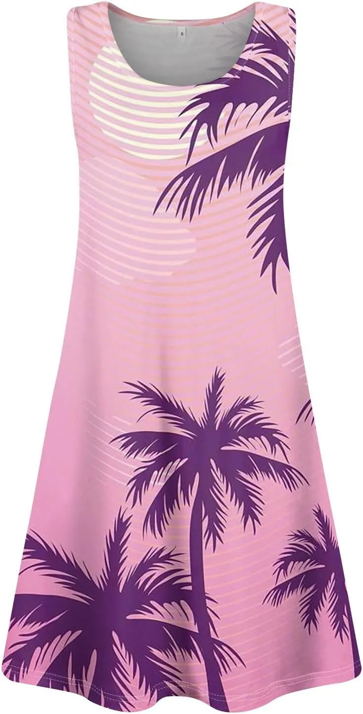 Going Out Dresses for Women Spring Tank Dress Flowy Sun Dresses Sleeveless Floral Print Dress Boho Summer Ruched Dress