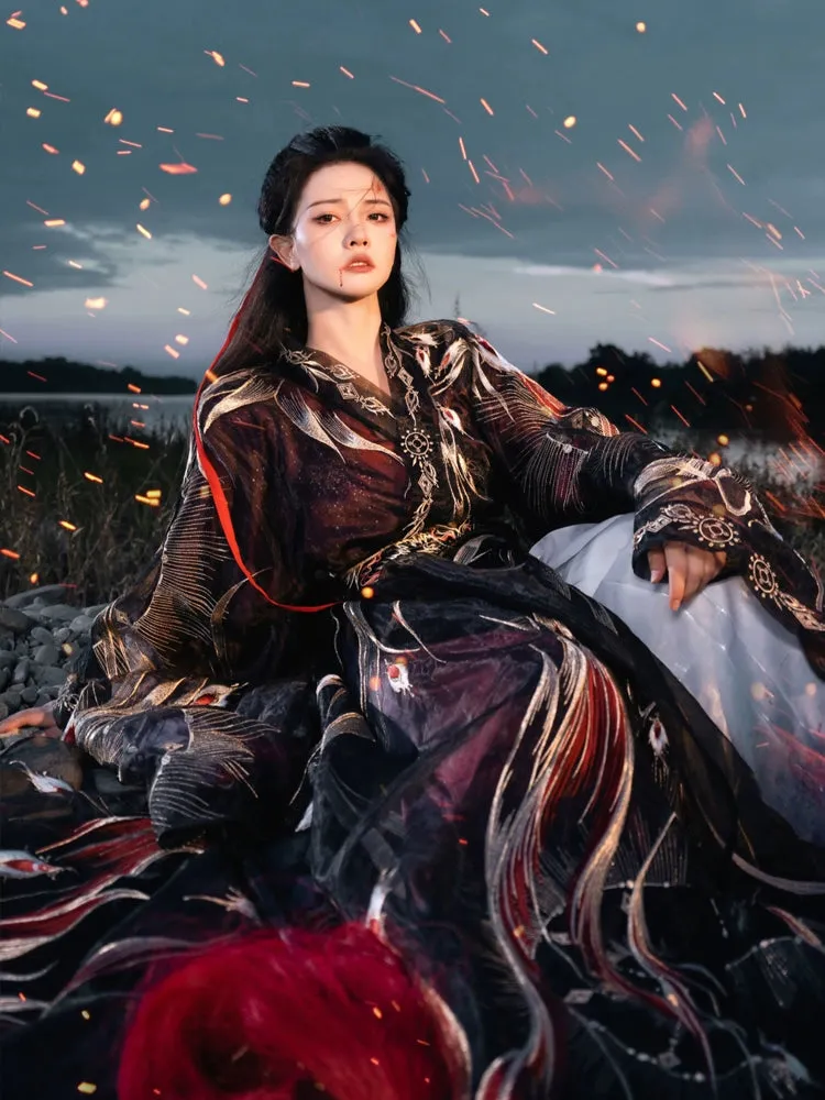 Hanfu Warring States Period Men's and Women's Robe Heavy Industry Suit