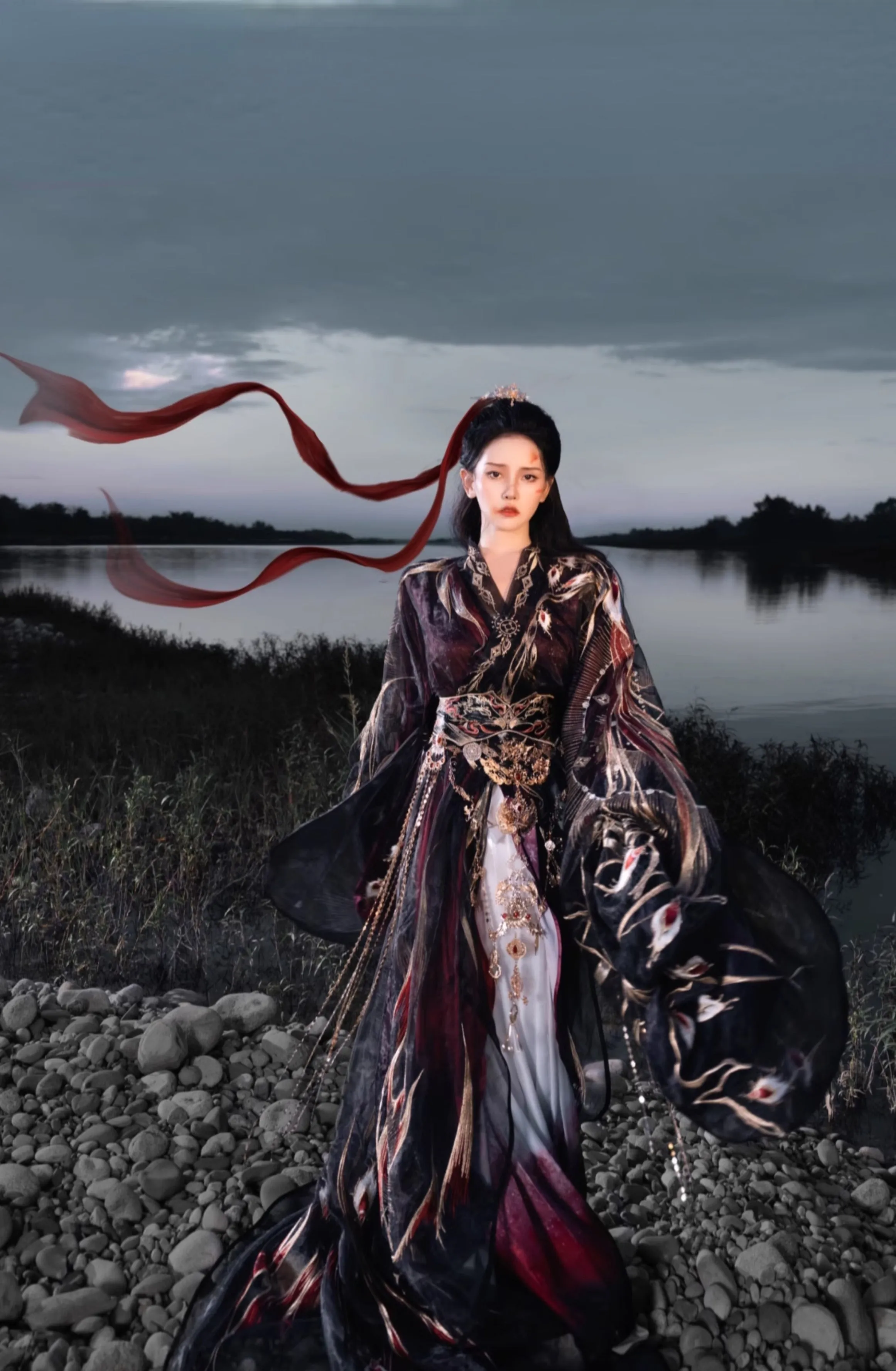 Hanfu Warring States Period Men's and Women's Robe Heavy Industry Suit