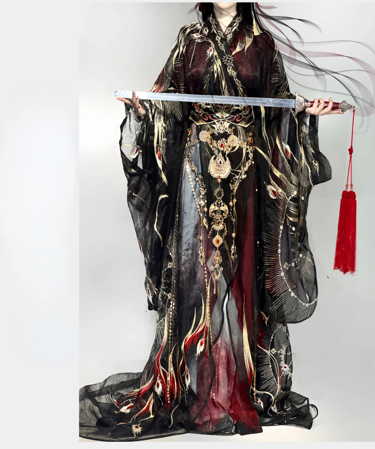 Hanfu Warring States Period Men's and Women's Robe Heavy Industry Suit