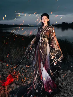 Hanfu Warring States Period Men's and Women's Robe Heavy Industry Suit