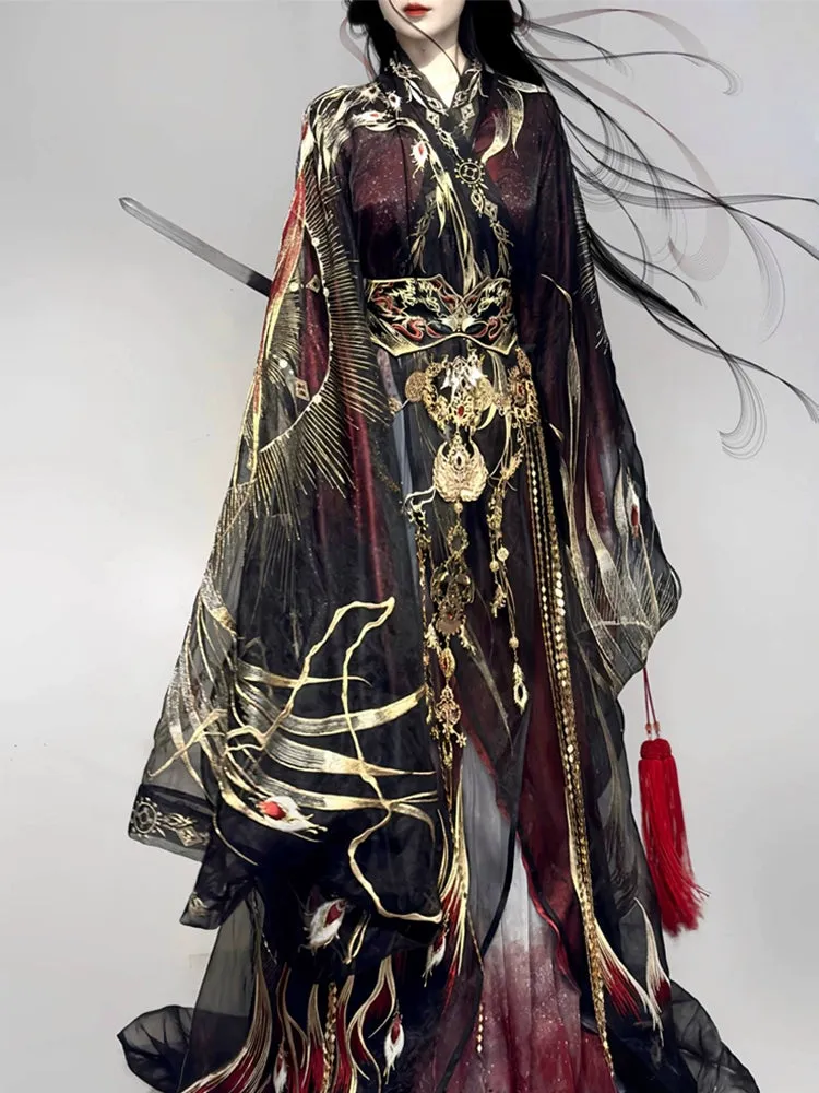 Hanfu Warring States Period Men's and Women's Robe Heavy Industry Suit