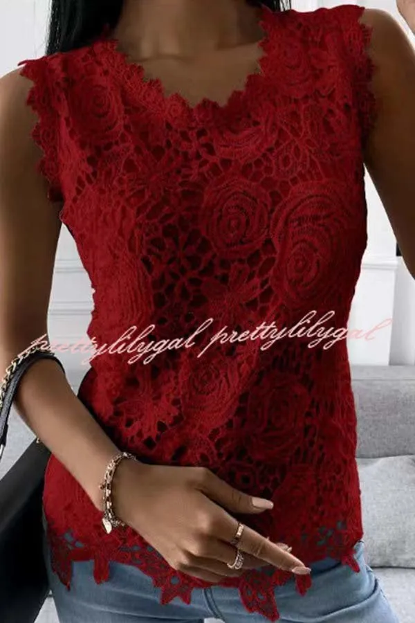 Heavenly Beauty Lace Fabric Tank