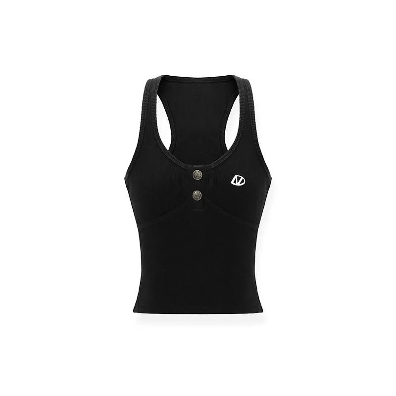 Henry Rib Racerback Tank Top In Black