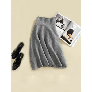 High Waist Wool Skirt