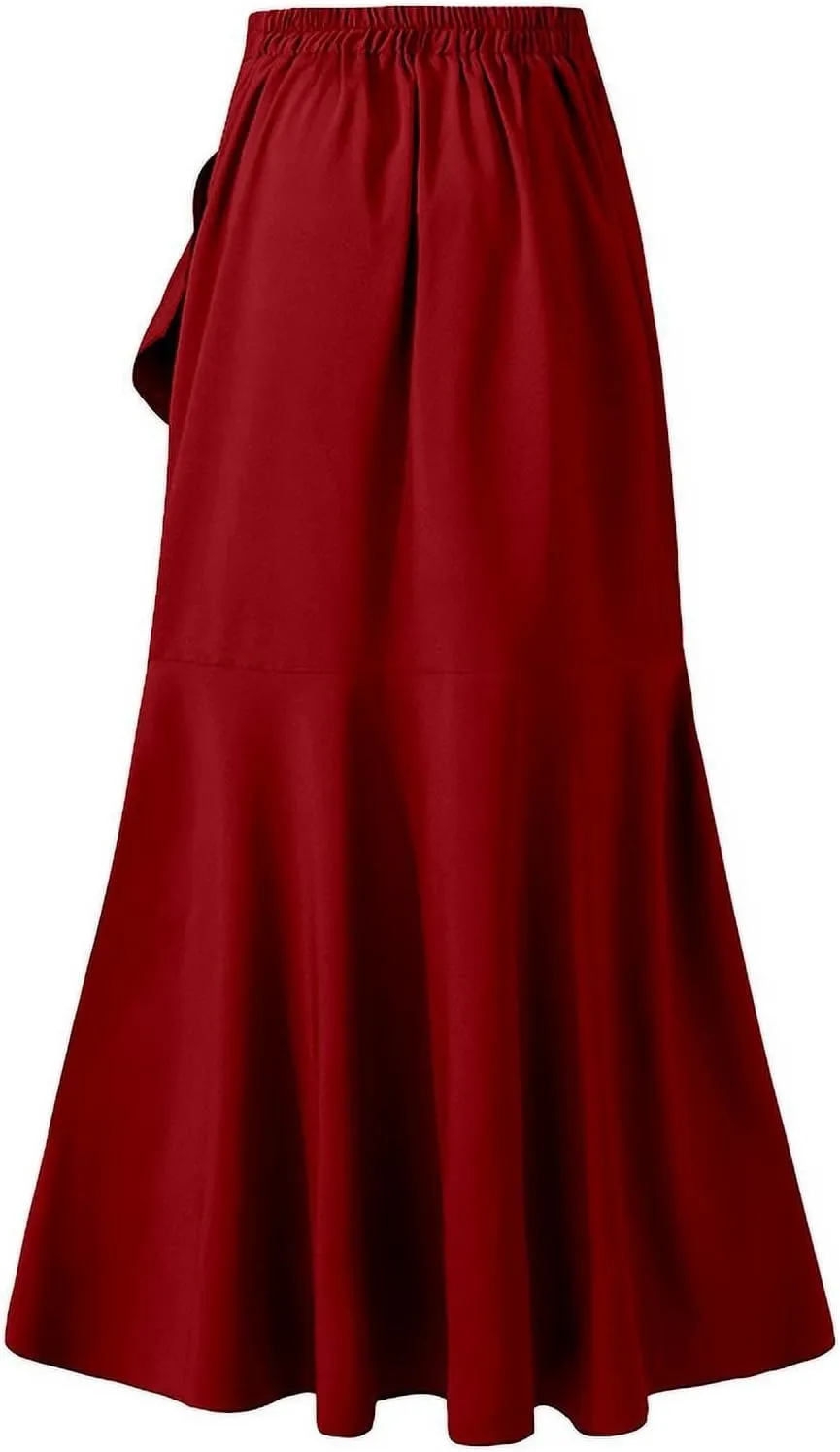 High Waisted Skirt for Women Ruffle Hem Elastic Business Casual Skirts Mermaid Maxi Skirts Tie Front Wedding Skirts