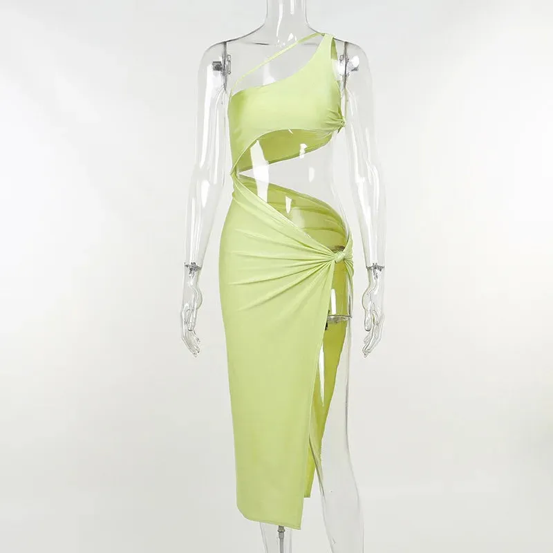 Hollow Out Bodycon Split Dress