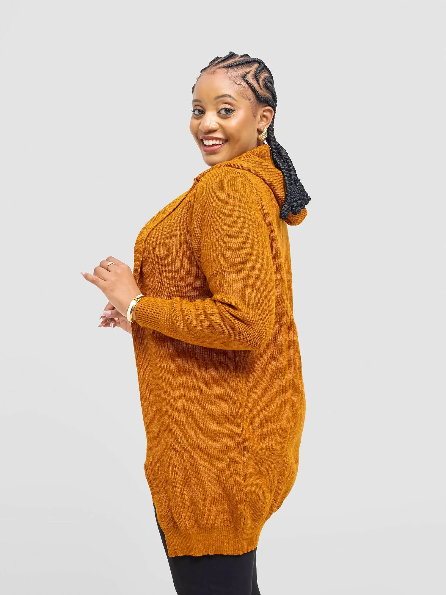 Hooded Sweater - Rust