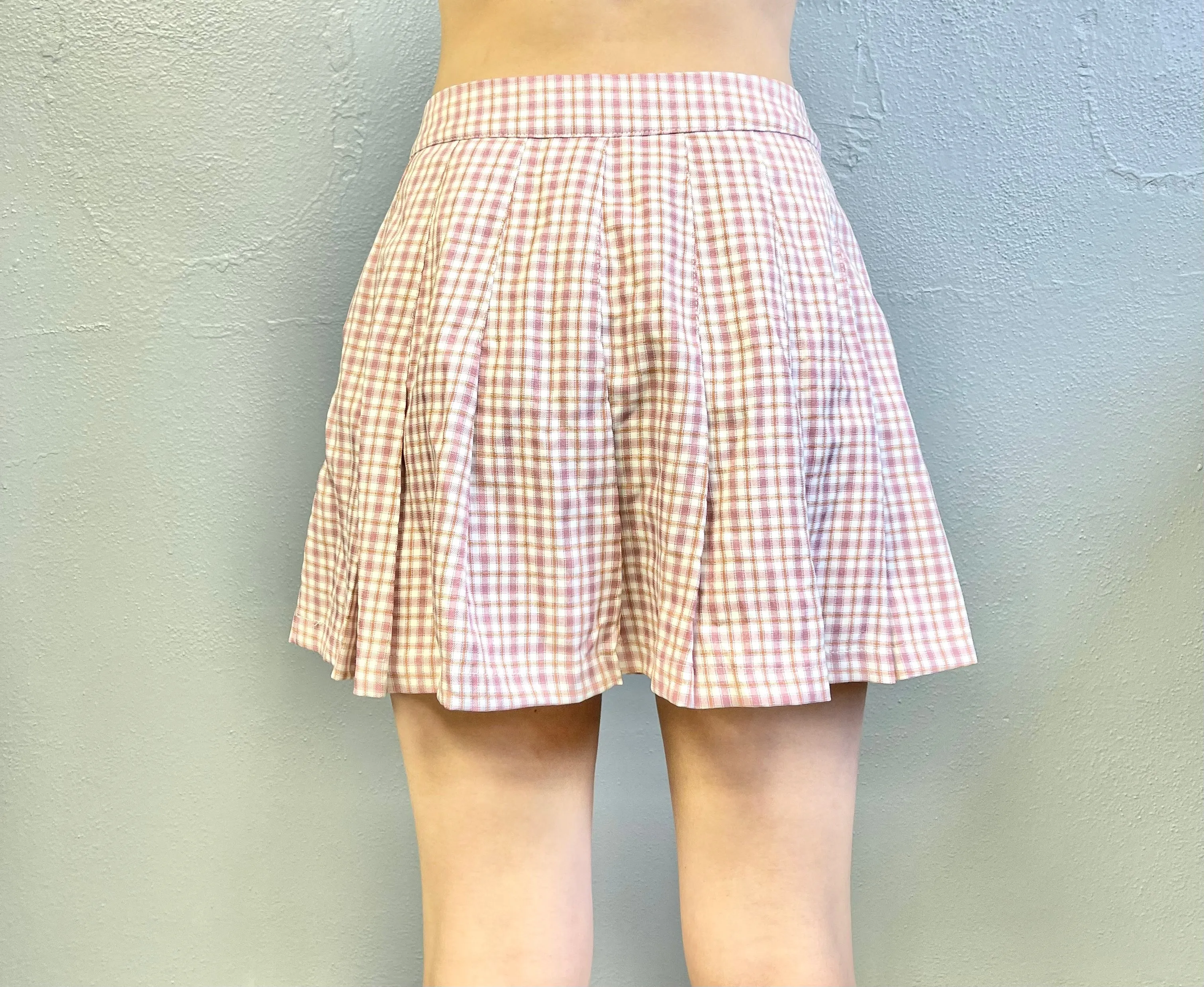 HYFVE- Tease Me Plaid Pleated Skater Mini Skort