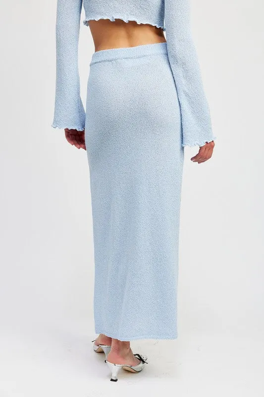 Indie High Waist Side Slit Maxi Skirt