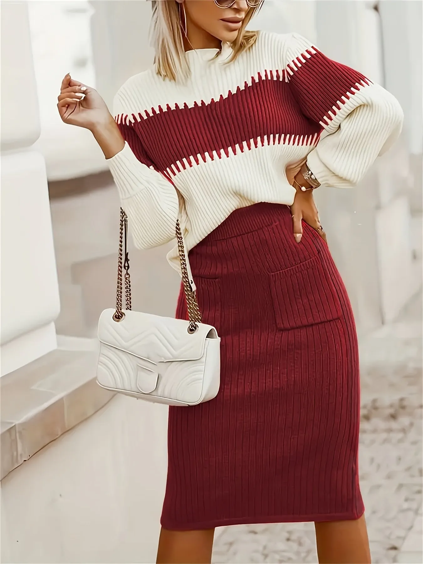 Isabelle™ - Ensemble en Tricot de Laine Premium