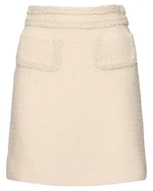 Ivory Boucle Mini Skirt