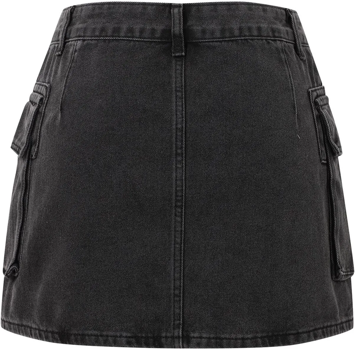 Jean Skirt,High Stretchy Denim Cargo Skort for Women High Waist Denim Skirt Casual Mini Skirt Shorts with Pockets