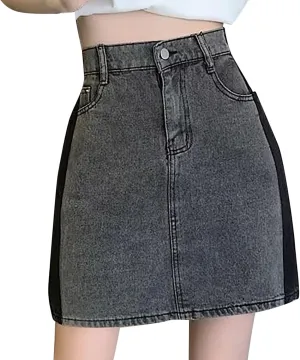 Jean Skirts for Women Denim High Wiasted Loose Sexy Going Out Mini Skirts Trendy Y2K Denim Skirts with Pockets