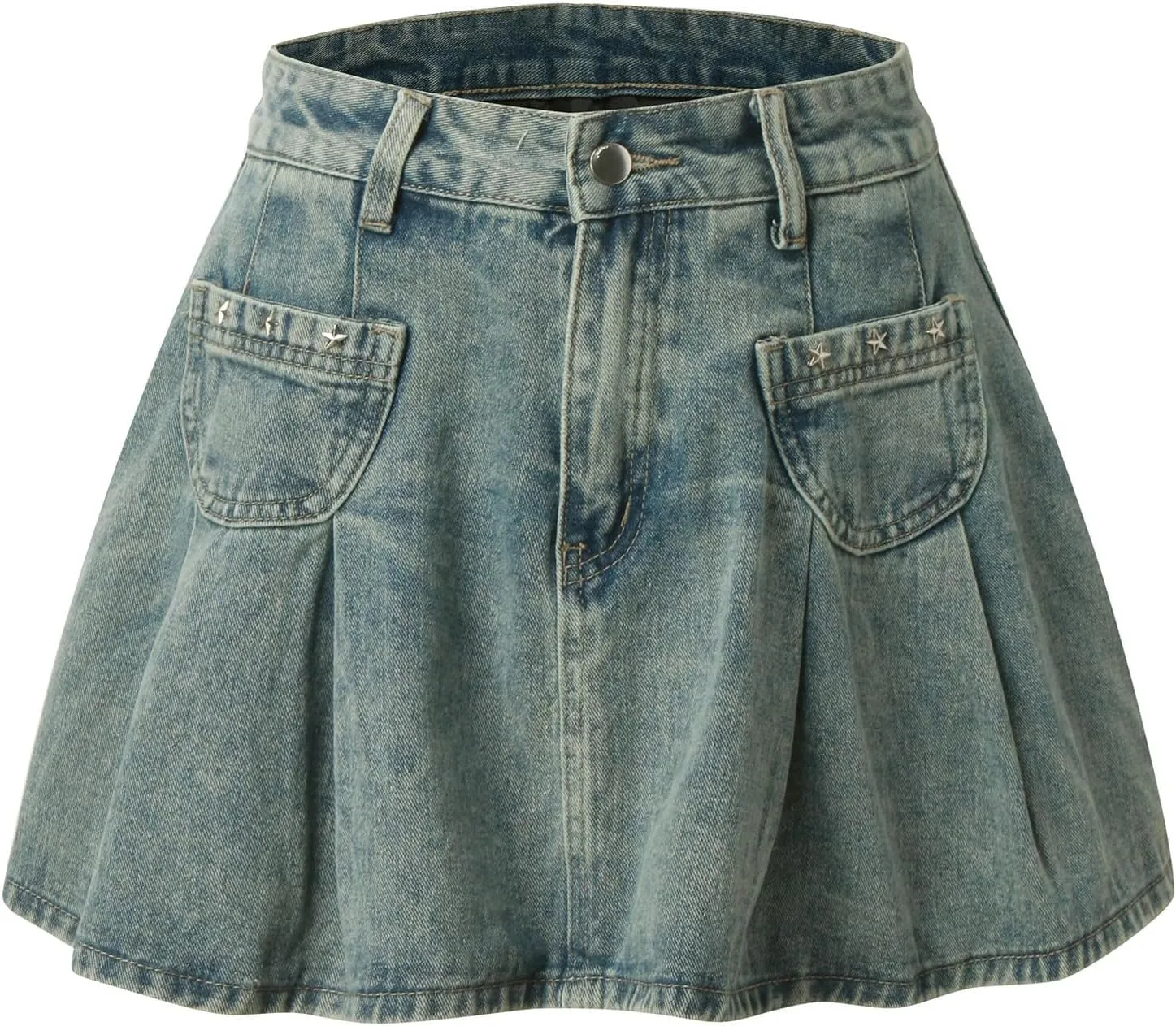 Jean Skirts for Women Denim Skirts Plus Size Mini Skirt Jean Skort y2kButton Cargo Skirt with Pocket Low Waist