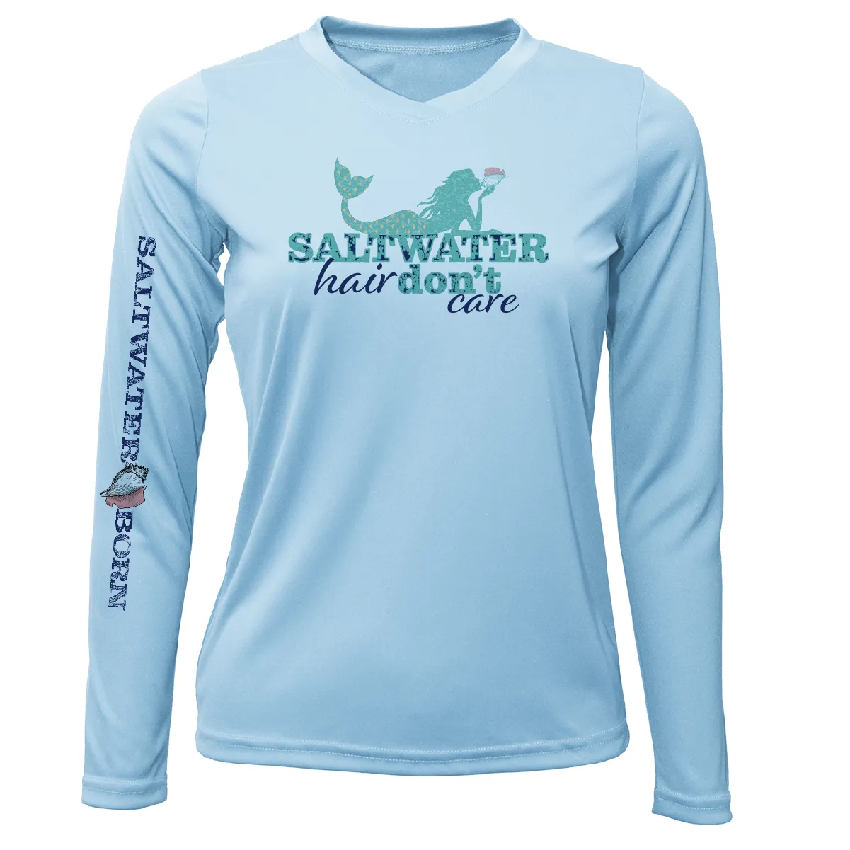 Key West, FL "Saltwater Hair...Don't Care" Long Sleeve UPF 50  Dry-Fit Shirt