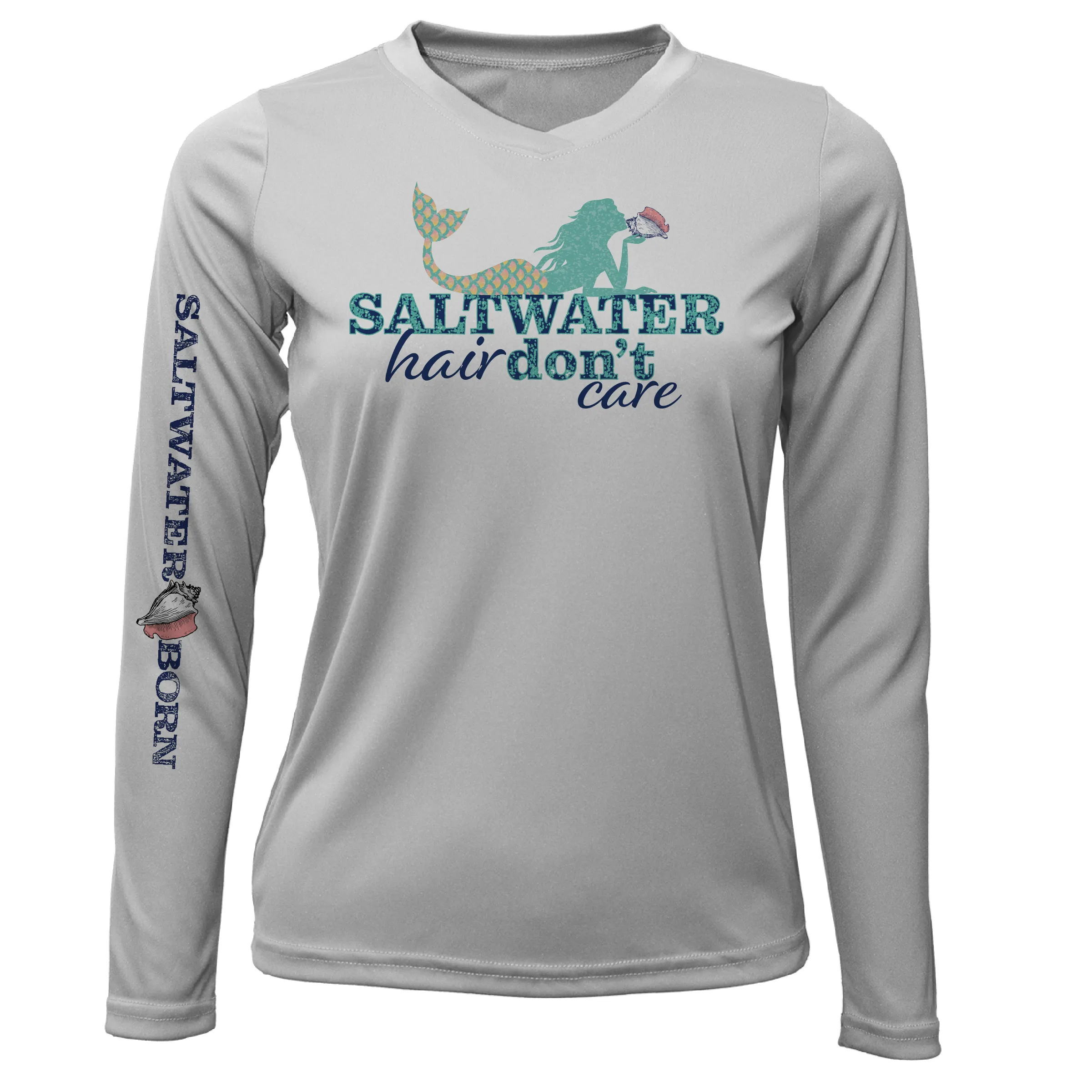 Key West, FL "Saltwater Hair...Don't Care" Long Sleeve UPF 50  Dry-Fit Shirt