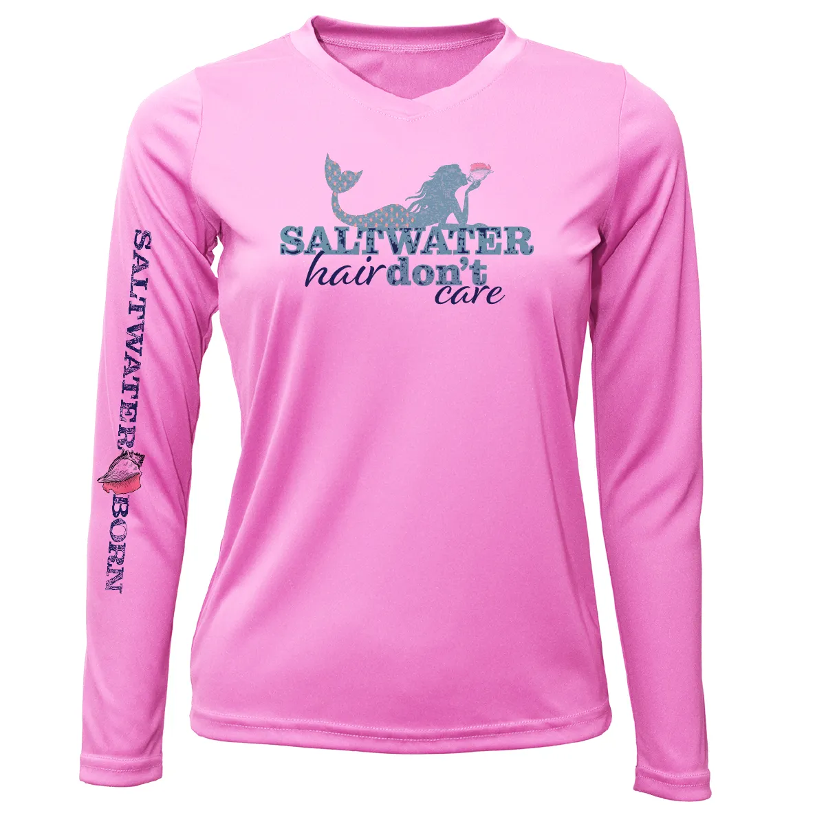 Key West, FL "Saltwater Hair...Don't Care" Long Sleeve UPF 50  Dry-Fit Shirt