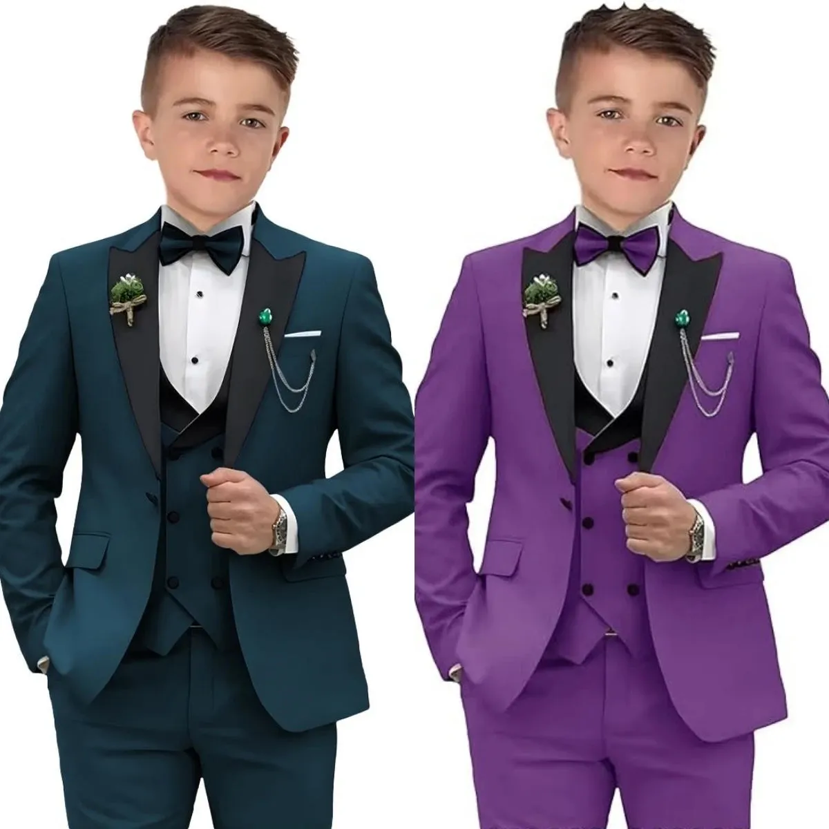 Kids Boys 4 Piece Formal Blazer Suits Set
