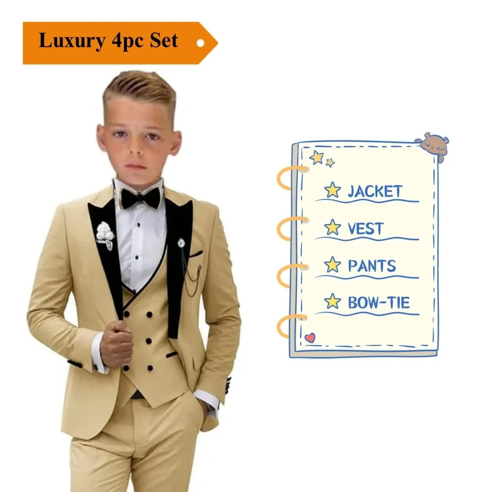 Kids Boys 4 Piece Formal Blazer Suits Set