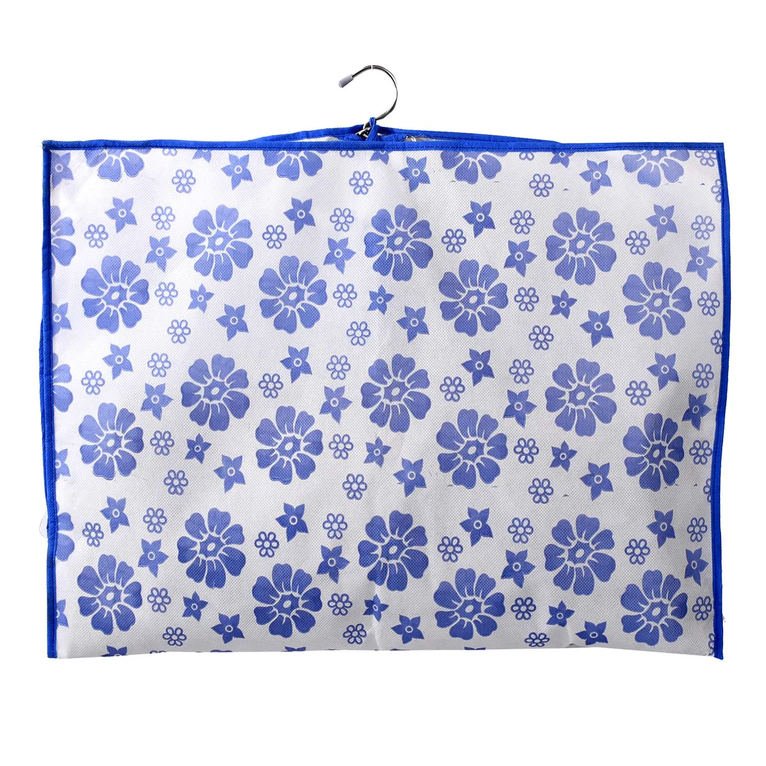 Kuber Industries Exclusive Flower Printed 2 Pieces Half Transparent Non Woven Men's Coat Blazer Cover (Blue) - CTLTC039451
