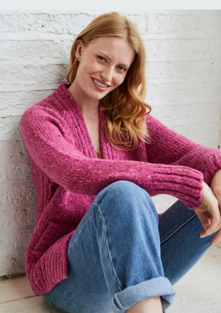 Ladies Tweed Cardigan | Pink