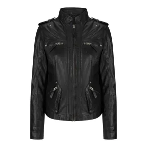 Ladies Women Genuine Real Leather Slim Fit Yellow Green Pink Biker Jacket