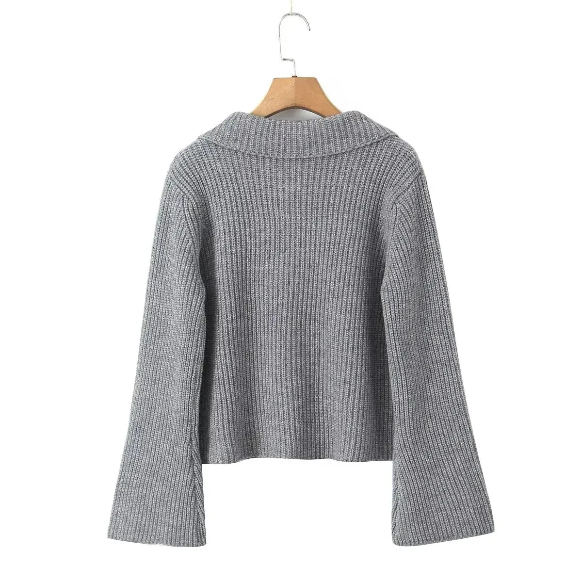 Lapel Cardigan Elastic Waist Mini Skirt Suits
