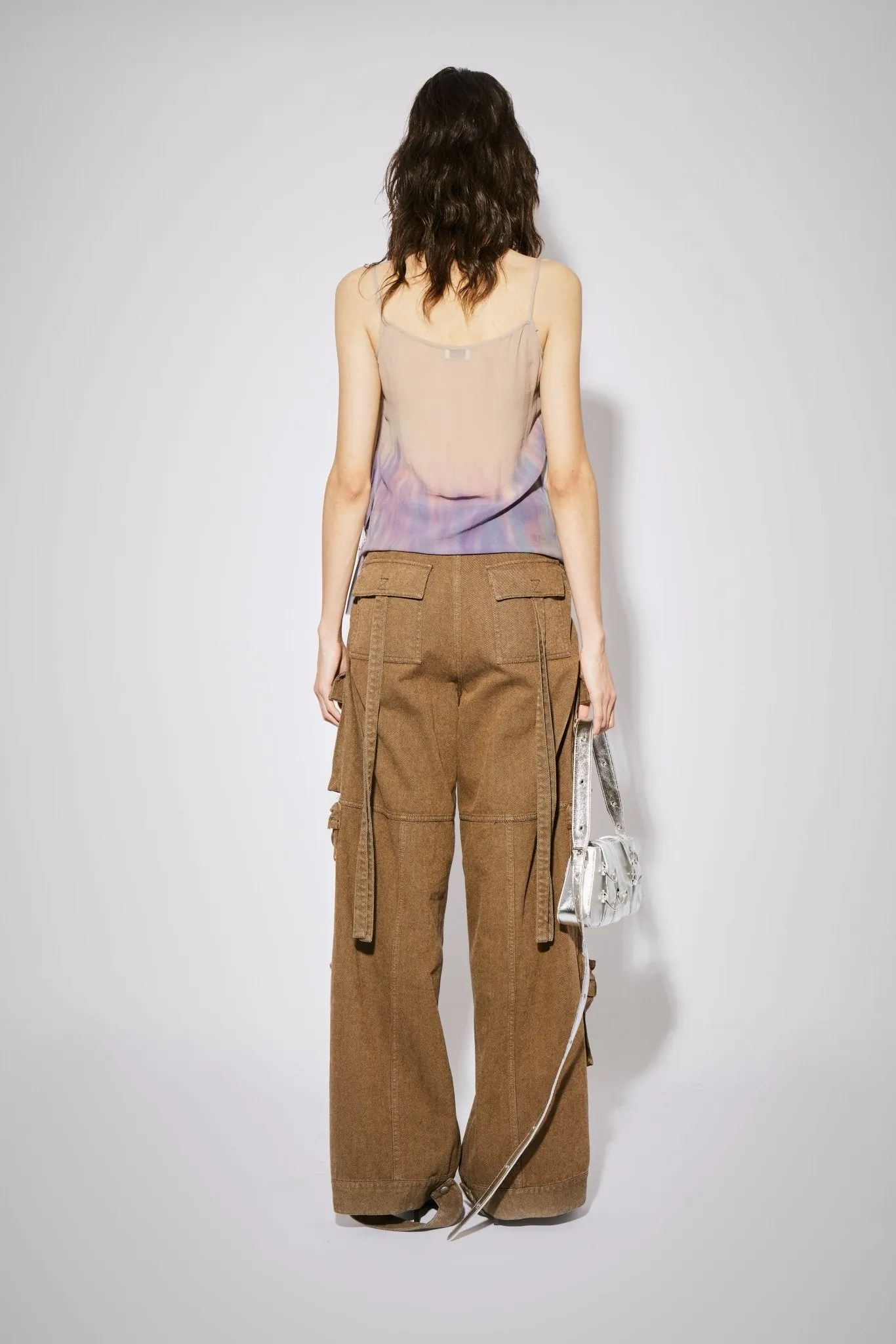 Layered Gradient Ruffle Strap Top