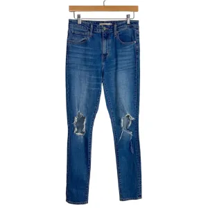 Levi Strauss Medium Wash Ripped Knee High Rise Skinny Jeans- Size 28 (Inseam 29.5”)