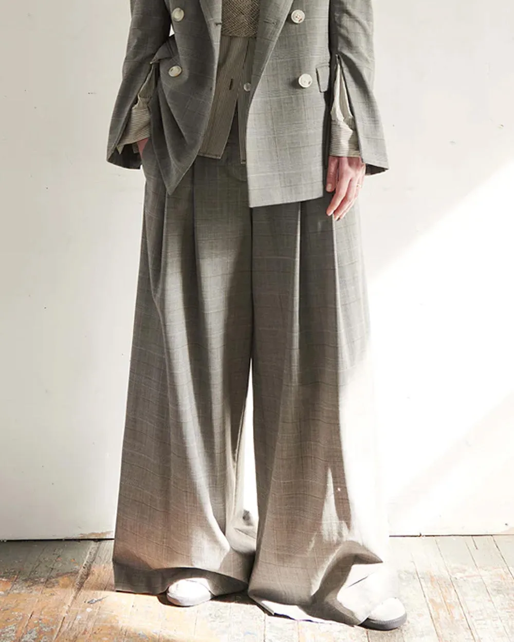 Light Heather Grey Wool New Didi Pant