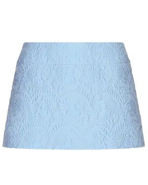 Light Lilac Embroidered Mini Skirt
