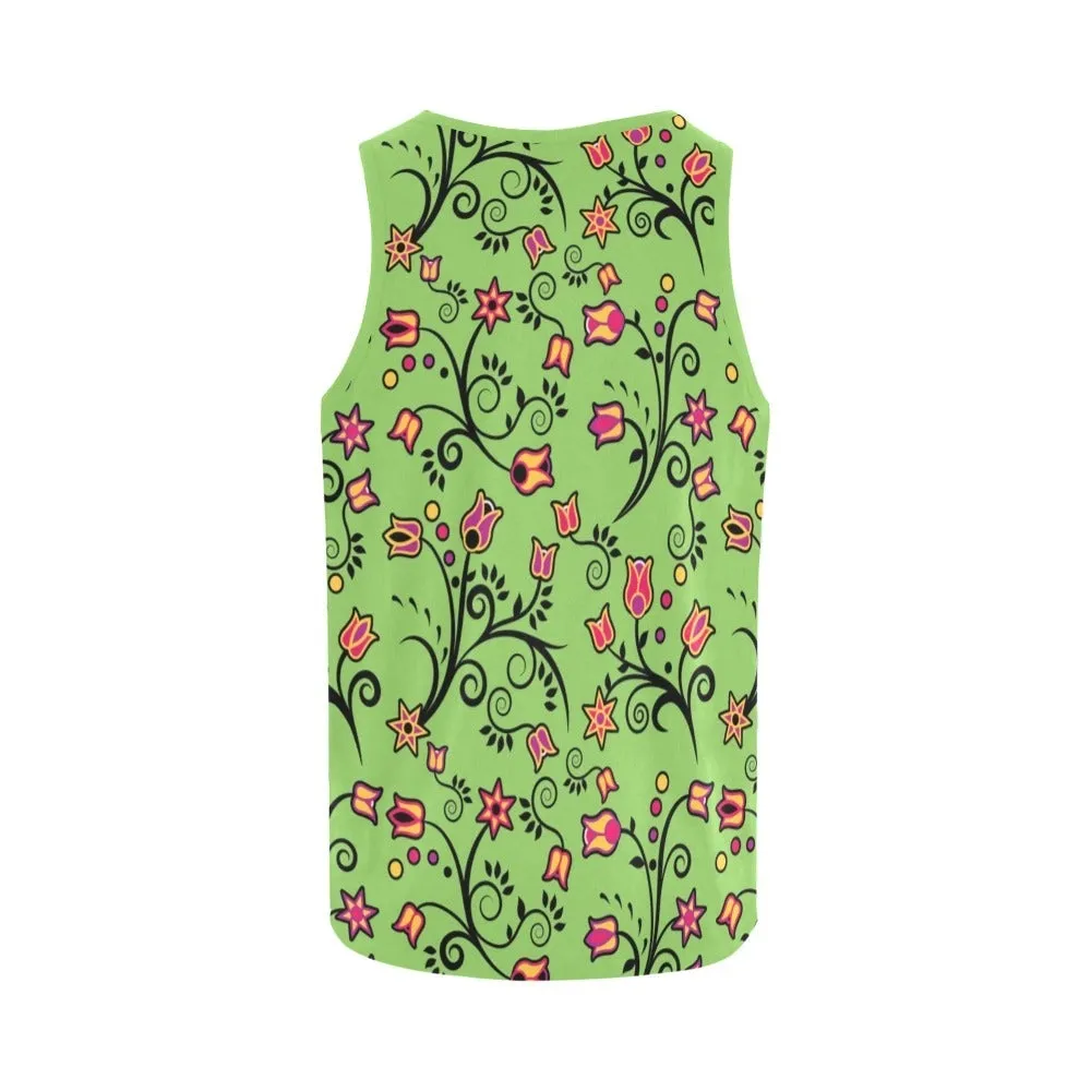 LightGreen Yellow Star Tank Top for Women