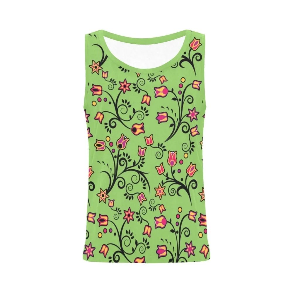 LightGreen Yellow Star Tank Top for Women