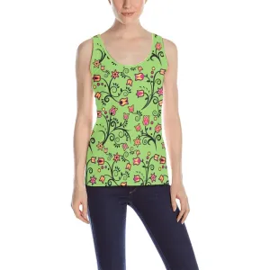 LightGreen Yellow Star Tank Top for Women