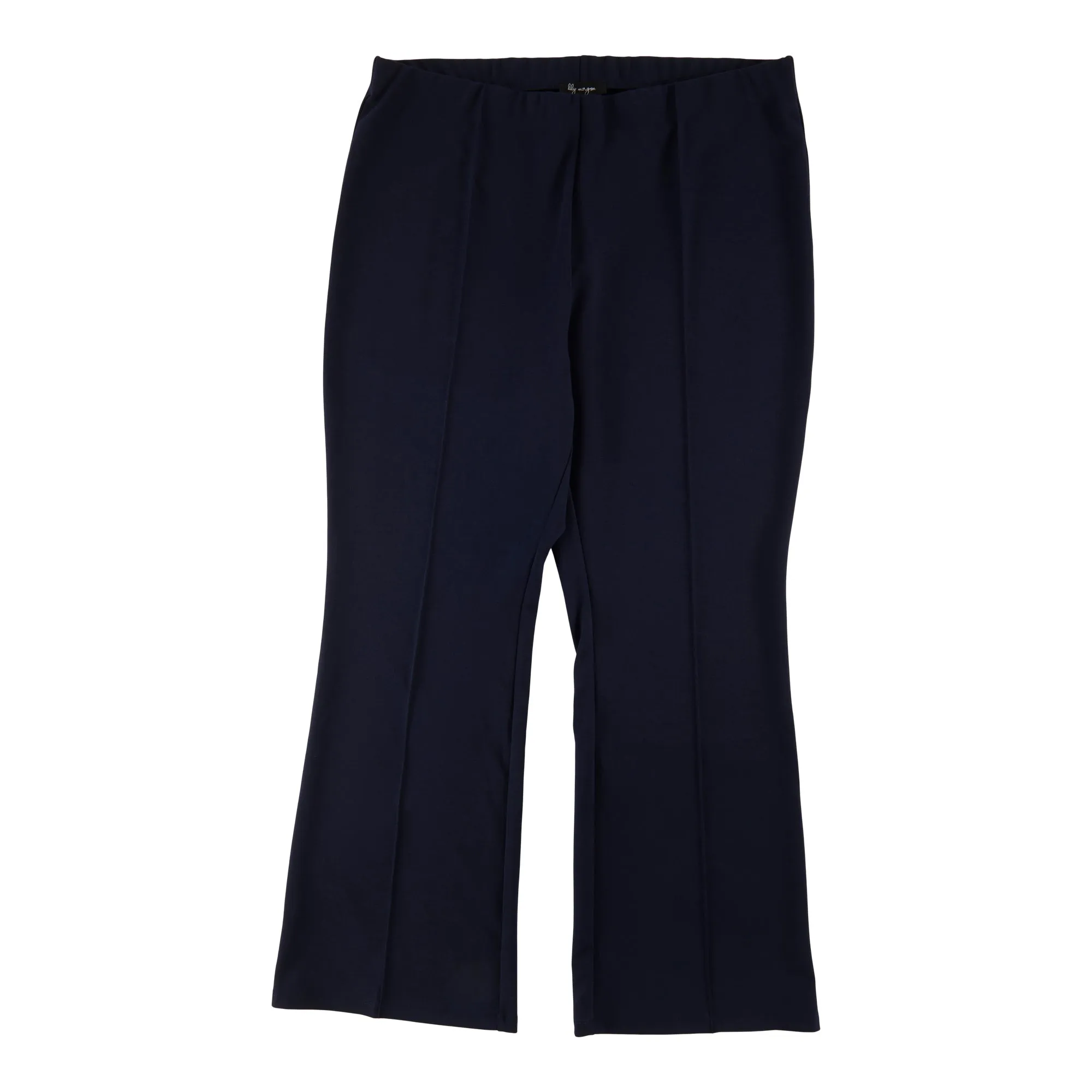 lily morgan Women's Plus Solid Front Seam Boot Cut Pants