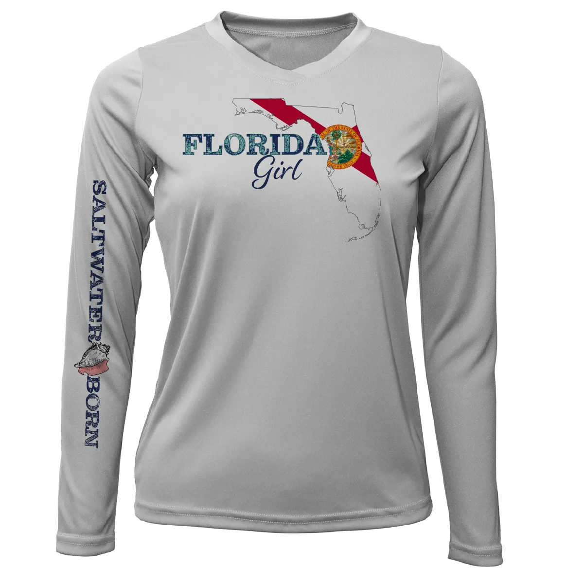 Linear Logo Stuart Florida Girl Long Sleeve UPF 50  Dry-Fit Shirt