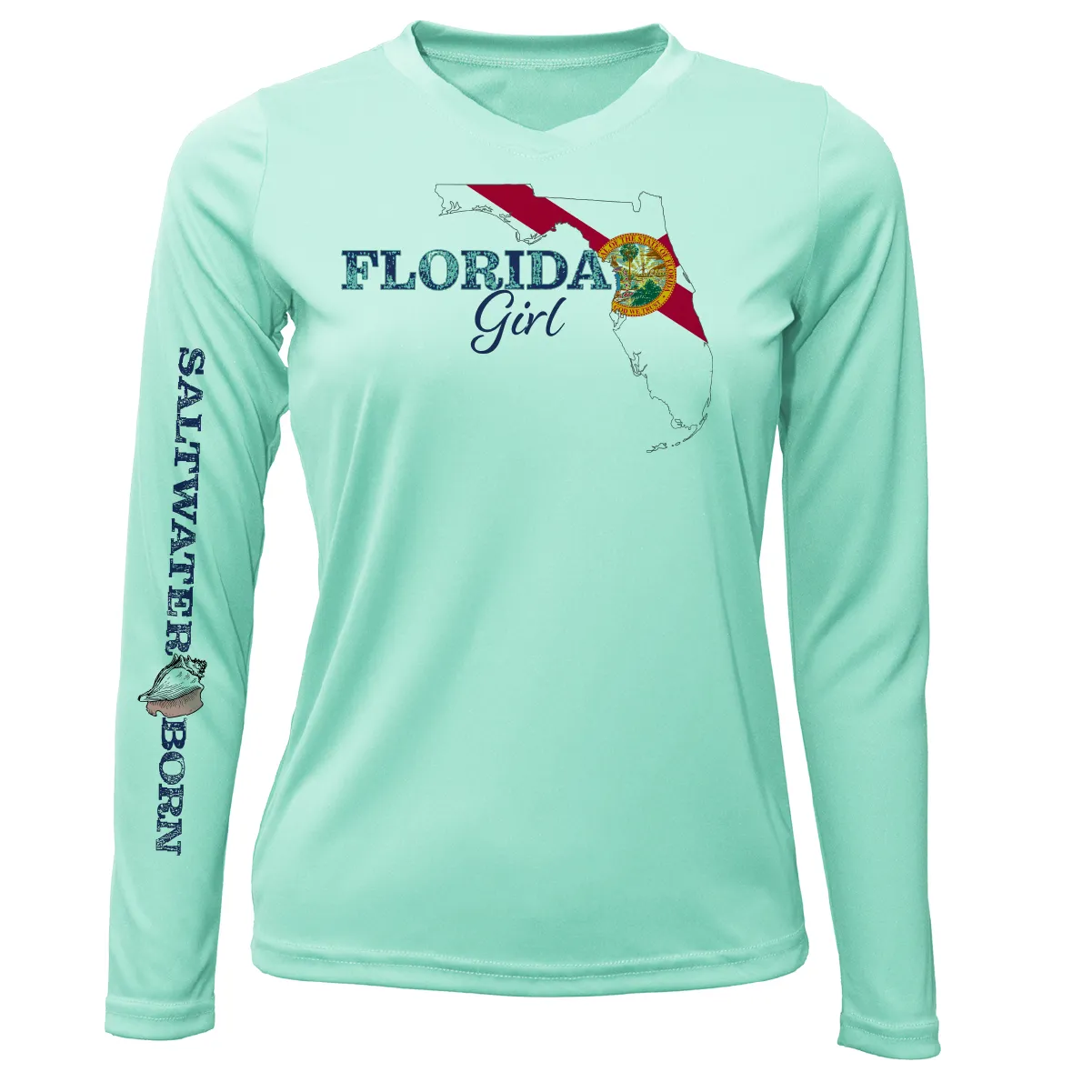 Linear Logo Stuart Florida Girl Long Sleeve UPF 50  Dry-Fit Shirt