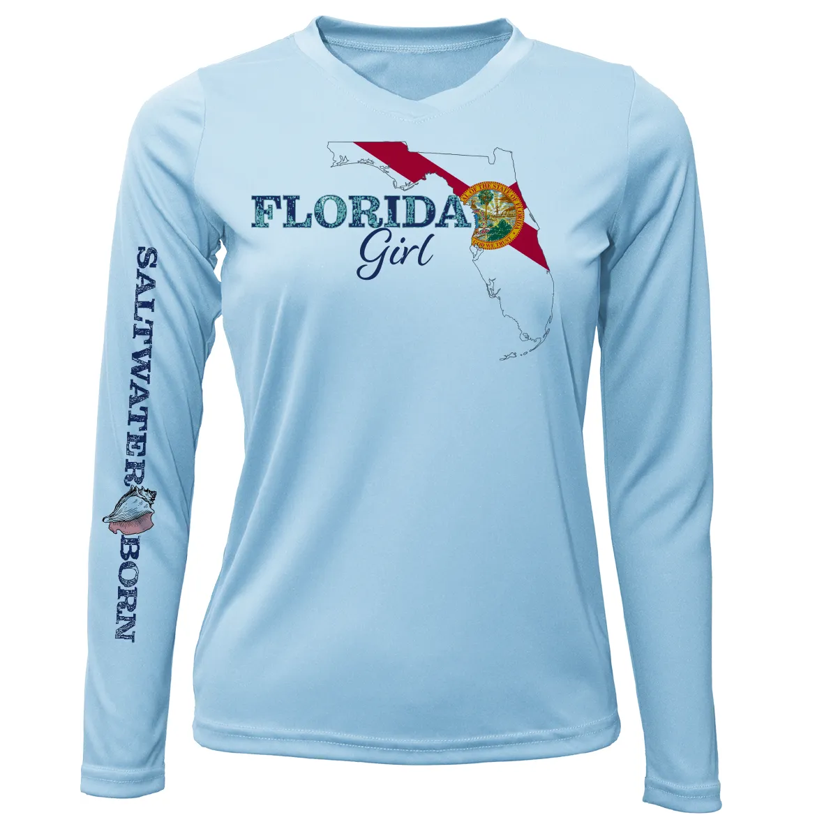 Linear Logo Stuart Florida Girl Long Sleeve UPF 50  Dry-Fit Shirt