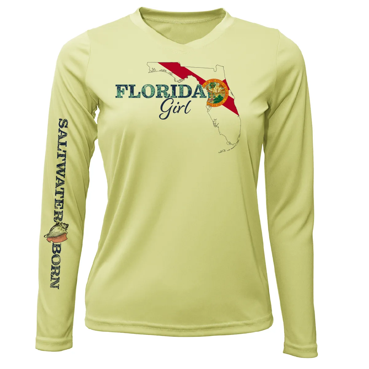 Linear Logo Stuart Florida Girl Long Sleeve UPF 50  Dry-Fit Shirt