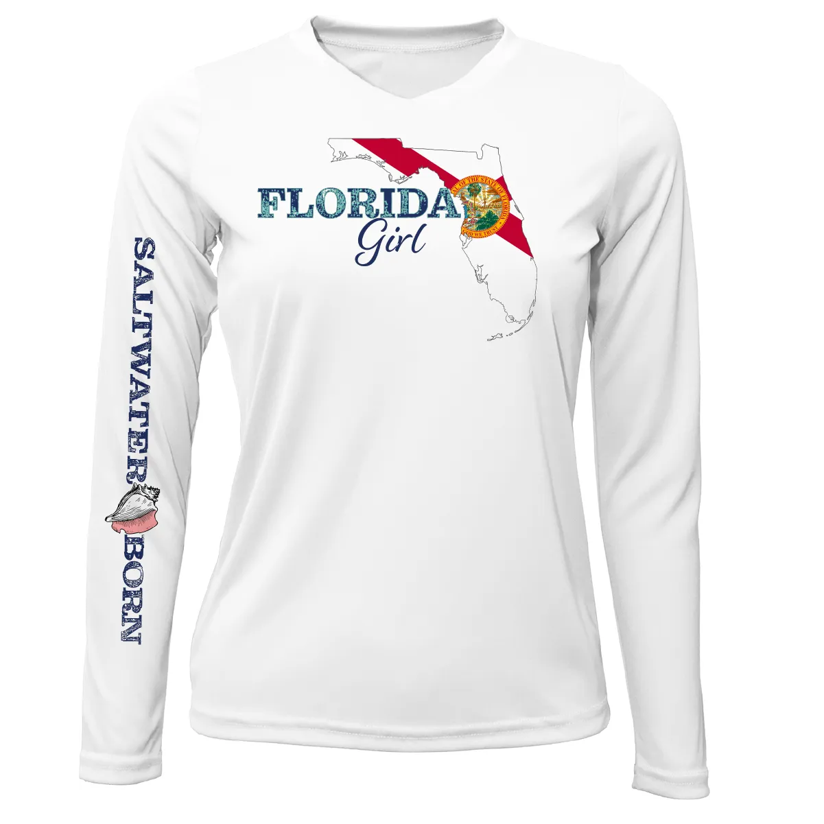 Linear Logo Stuart Florida Girl Long Sleeve UPF 50  Dry-Fit Shirt
