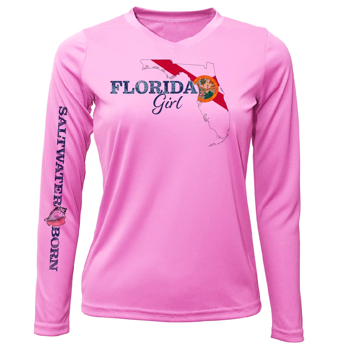 Linear Logo Stuart Florida Girl Long Sleeve UPF 50  Dry-Fit Shirt