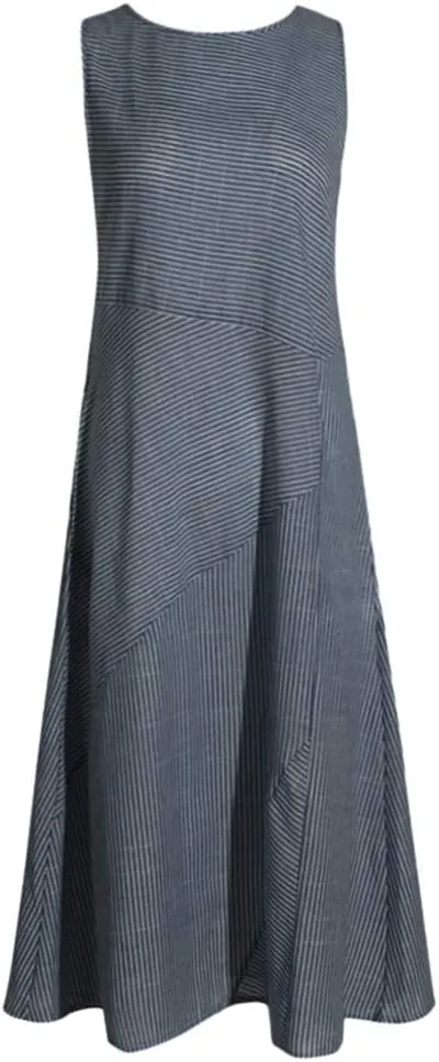 Linen Dress Women Summer Sleeveless Elegant Dresses Cute Sundresses Boho Maxi Dress Long Dresses with Pockects