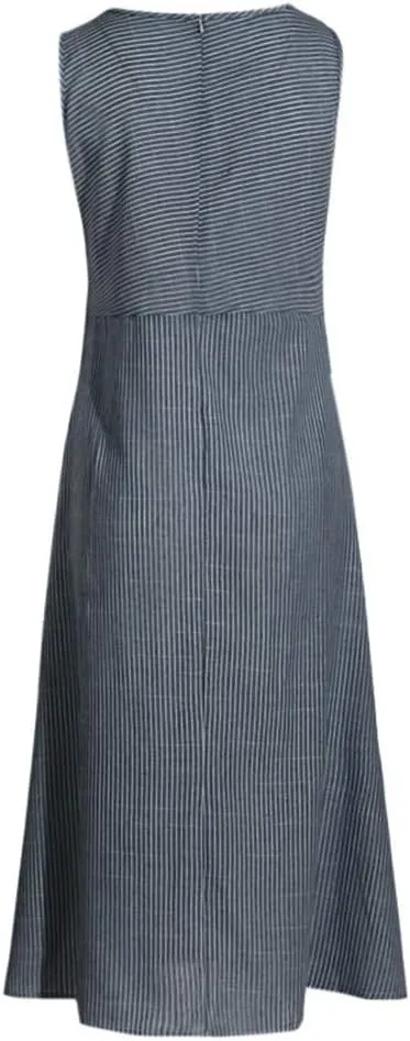 Linen Dress Women Summer Sleeveless Elegant Dresses Cute Sundresses Boho Maxi Dress Long Dresses with Pockects