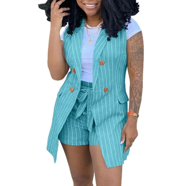 LIZAKOSHT  -  2Pcs Office Lady Autumn Solid Color Long Blazer Jacket Bodycon Mini Skirt Suit Perfect for office business formal perfect gifts