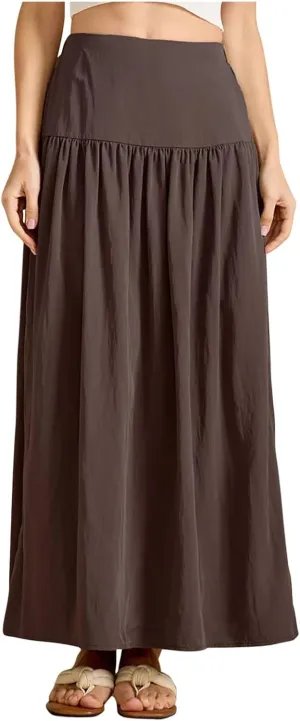 Lmdudan 2025 Summer Maxi Skirts for Women Ankle Length Skirt Casual Long Elastic High Waisted Skirt Beach Mini Skirts