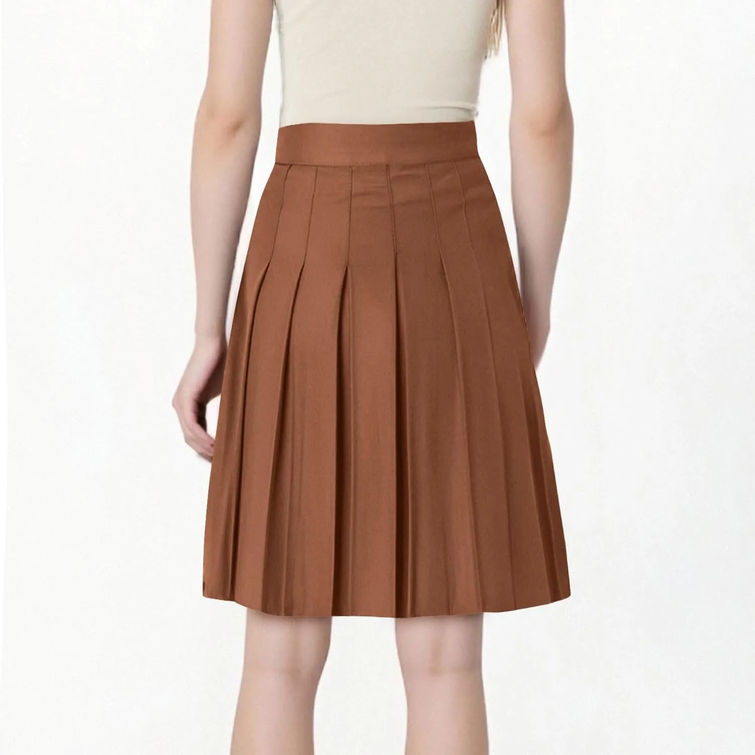 Lmdudan 2025 Women Pleated Mini Skirt High Waist Tennis School Uniform Skirts Trendy Solid Athletic Golf Skorts with Shorts