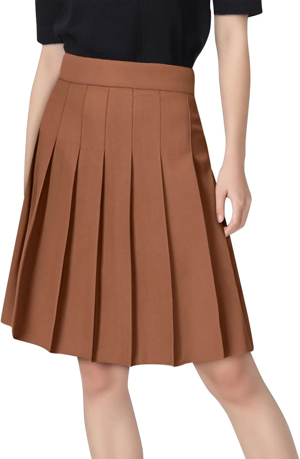 Lmdudan 2025 Women Pleated Mini Skirt High Waist Tennis School Uniform Skirts Trendy Solid Athletic Golf Skorts with Shorts